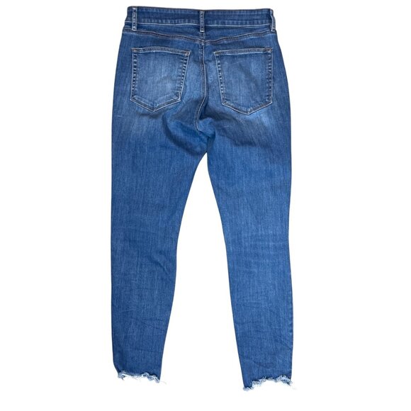 LOFT Outlet Mid-Rise Frayed Hem Curvy Skinny Jeans Size 6 - Picture 2 of 5